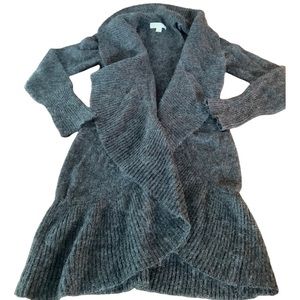 Michael by Michael Kors Gray Mohair Wool Blend Long Open Cardigan